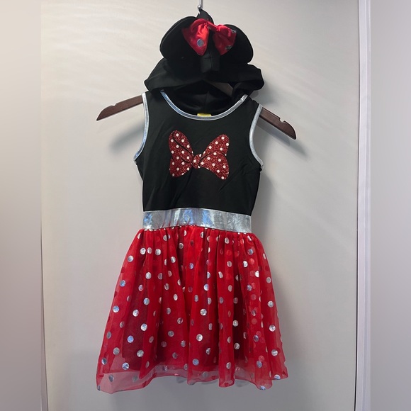 Disney Youth Girls Jumbo Big Bow Minnie Tutu Dress Red Black size 6 - Picture 5 of 8